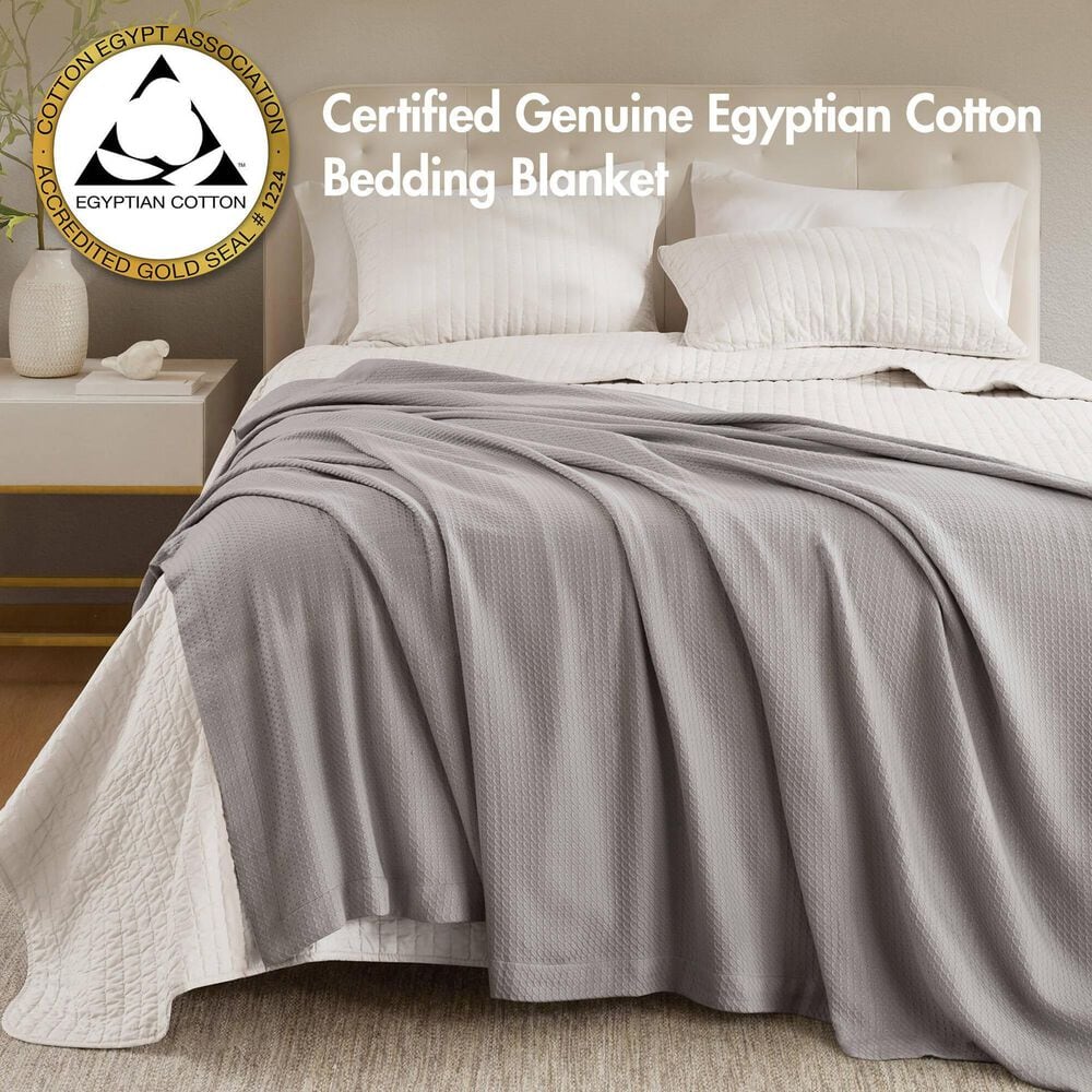Hampton Park Egyptian Cotton King Blanket in Grey, , large