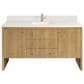James Martin Vanities Hudson 60" Single Bathroom Vanity in Light Natural Oak with Single Hole 3 cm White Zeus Quartz Top and Rectangular Sink, , large