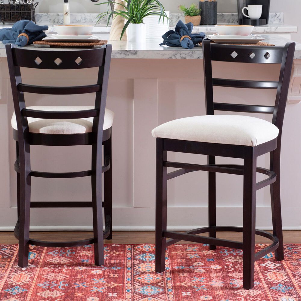 Linon Home Decor Darby Counter Stool in Espresso (Set of 2), , large