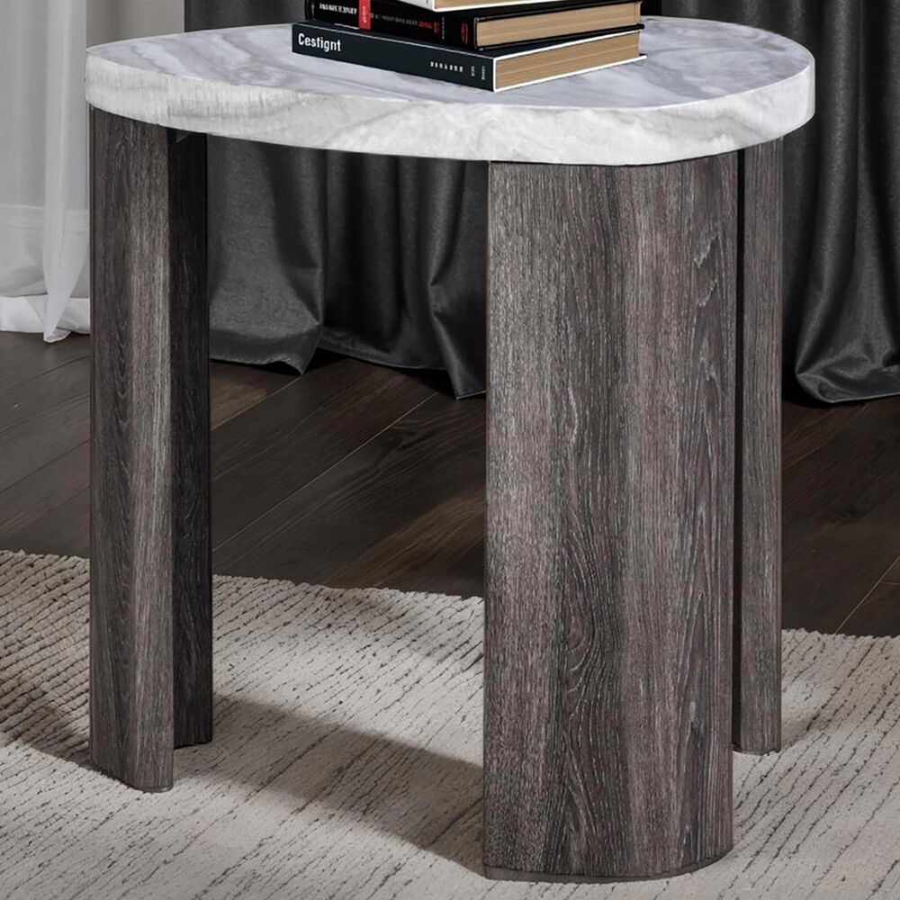 Furniture of America Elric End Table in Gray, , large