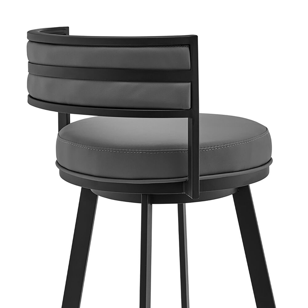 Blue River Roman 26&quot; Swivel Counter Stool in Gray and Black, , large