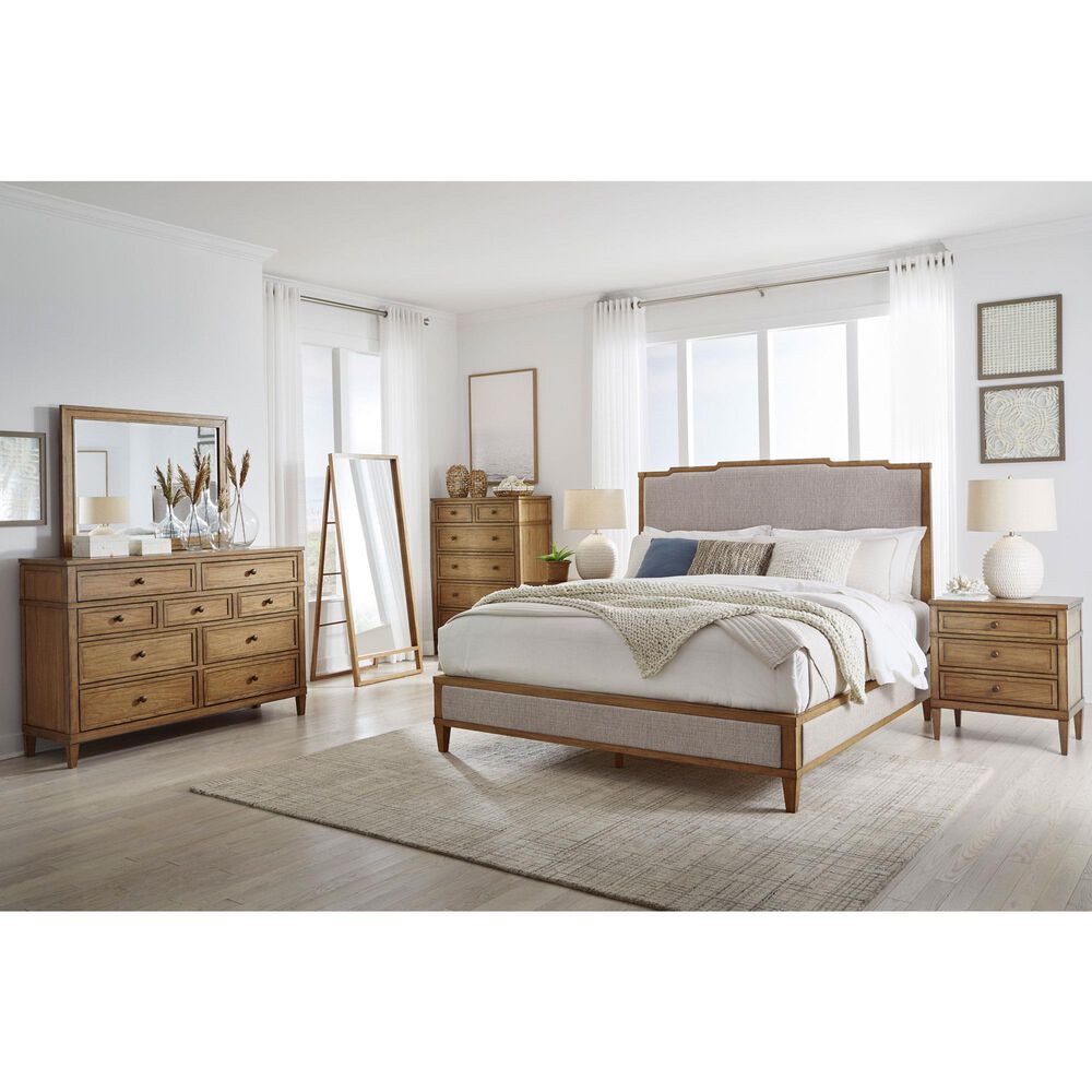 Ashley Sharlance 4-Piece King Panel Bedroom Set in Light Brown, , large