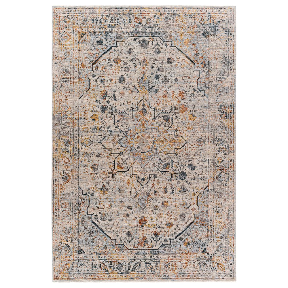 Surya Laila 6"7" x 9"6" Teal, Sage, Orange, Gray and Cream Area Rug, , large