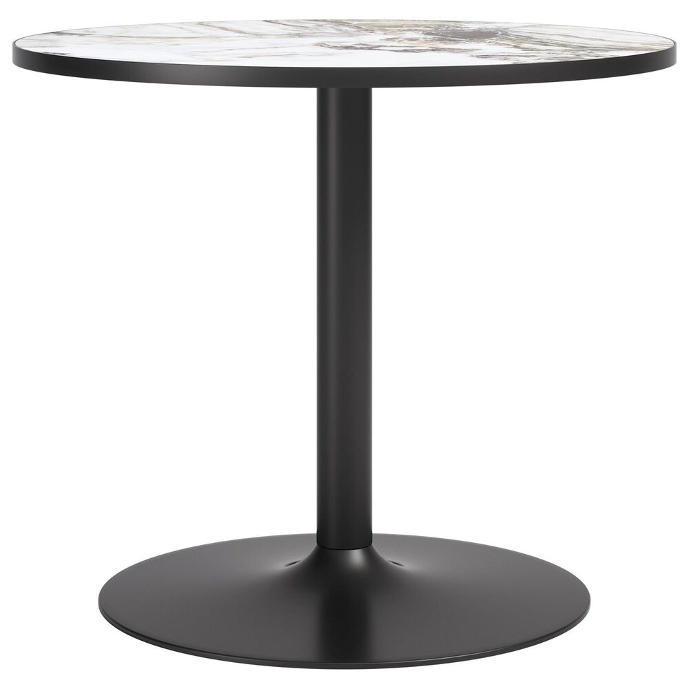 Zuo Modern Batu 35" Round Dining Table in Gray, Black and White - Table Only, , large