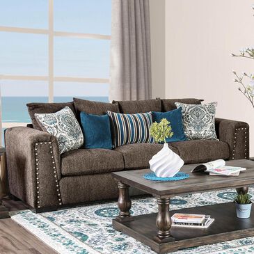 Furniture of America Cadyna Sofa in Brown, , large