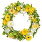 The Gerson Company 20" Floral Wreath in Green, White and Yellow, , large