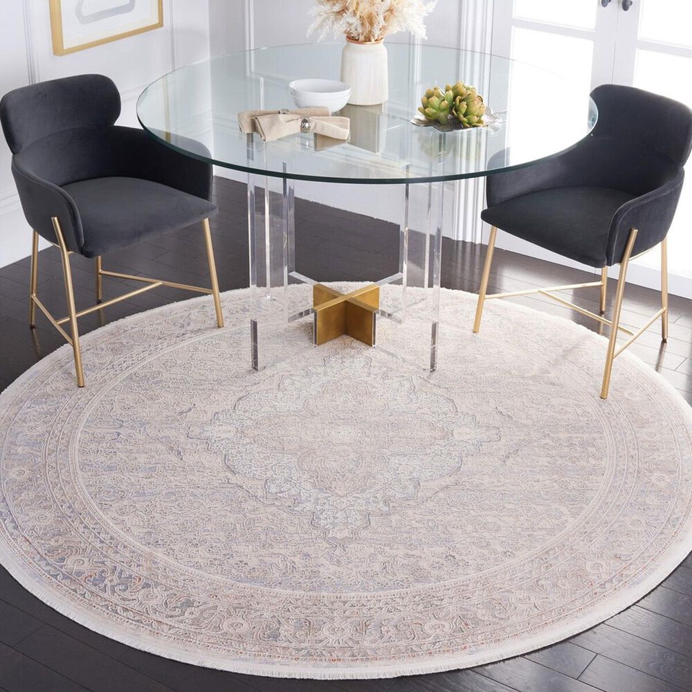 Safavieh Marmara 6&#39;7&quot; Round Beige and Light Blue Area Rug, , large