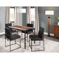 LumiSource Fuji Side Chair with Black Faux Leather Cushion in Black (Set of 2), , large