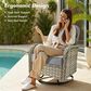 HOMLUX 13-Piece Patio Conversation Set with 54" Fire Pit Table in Dark Gray, , large