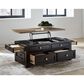 Ashley Drazmine Lift-Top Coffee Table in Brown and Dark Chocolate, , large