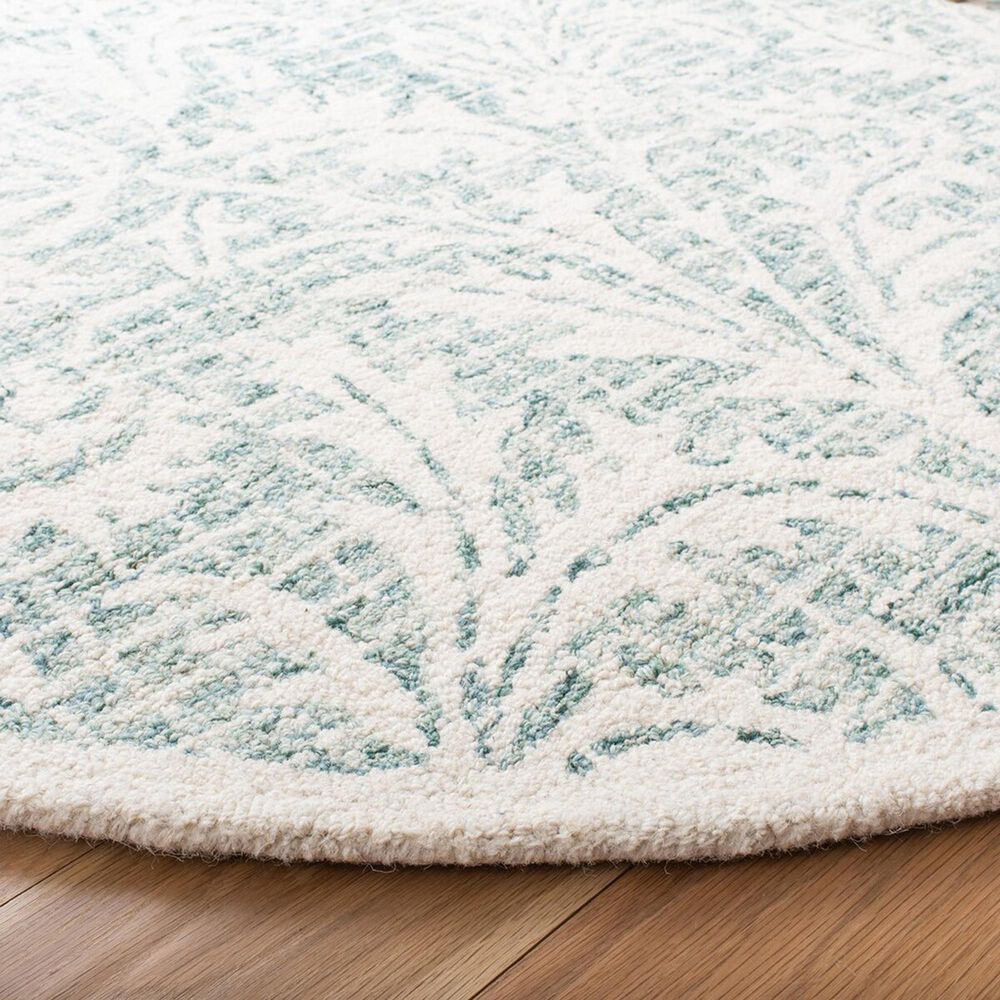 Safavieh Micro-Loop MLP379F 5&#39; Round Gray and Ivory Area Rug, , large