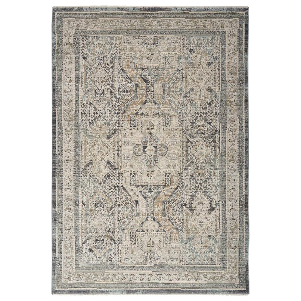 Nourison Lynx 12" x 15"9" Ivory and Charcoal Area Rug, , large