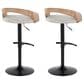LumiSource Grotto Swivel Barstool with Oat Fabric Upholstery in Black and Whitewashed (Set of 2), , large