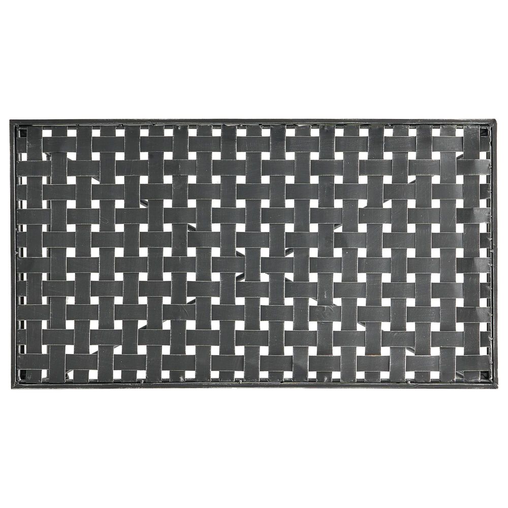 Hearth and Haven Luna Outdoor Metal Coffee Table with Lattice Top in Black, , large