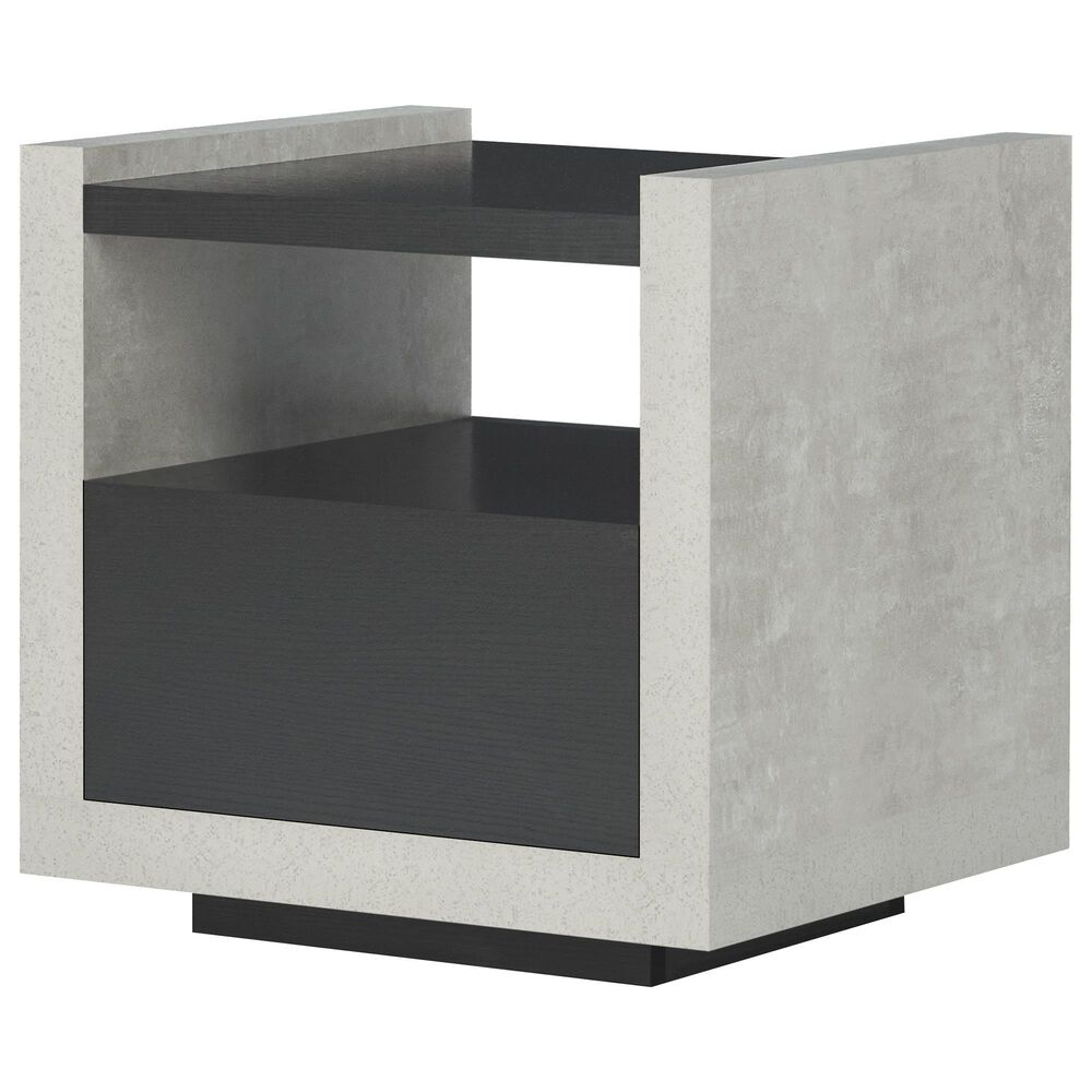 Furniture of America Anderson End Table in Black/Cement, , large