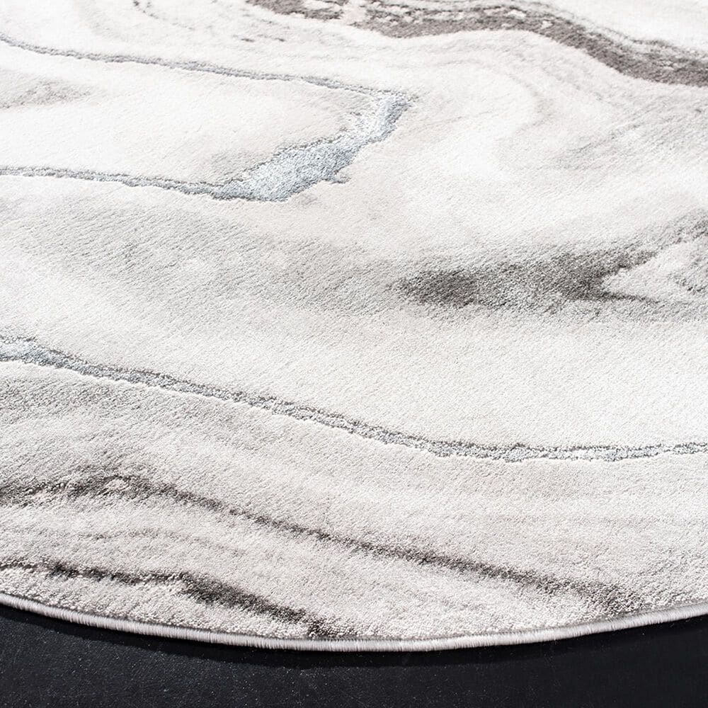 Safavieh Craft CFT819G 4&#39; Round Grey and Silver Area Rug, , large