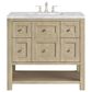 James Martin Vanities Breckenridge 36" Single Vanity in Whitewashed Oak with 3 cm Carrara White Marble Top, , large