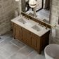 James Martin Vanities Brookfield 60" Double Bathroom Vanity in Honey Oak with 3 cm Victorian Silver Quartz Top and Rectangular Sinks, , large