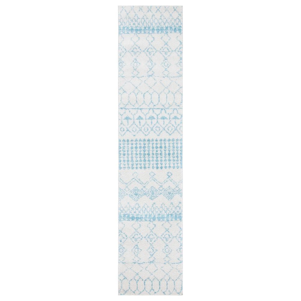 Safavieh Tulum 2" x 9" Ivory and Turquoise Runner, , large