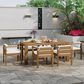 Hearth and Haven 7-Piece Outdoor Dining Set with Beige Cushions in Light Teak, , large