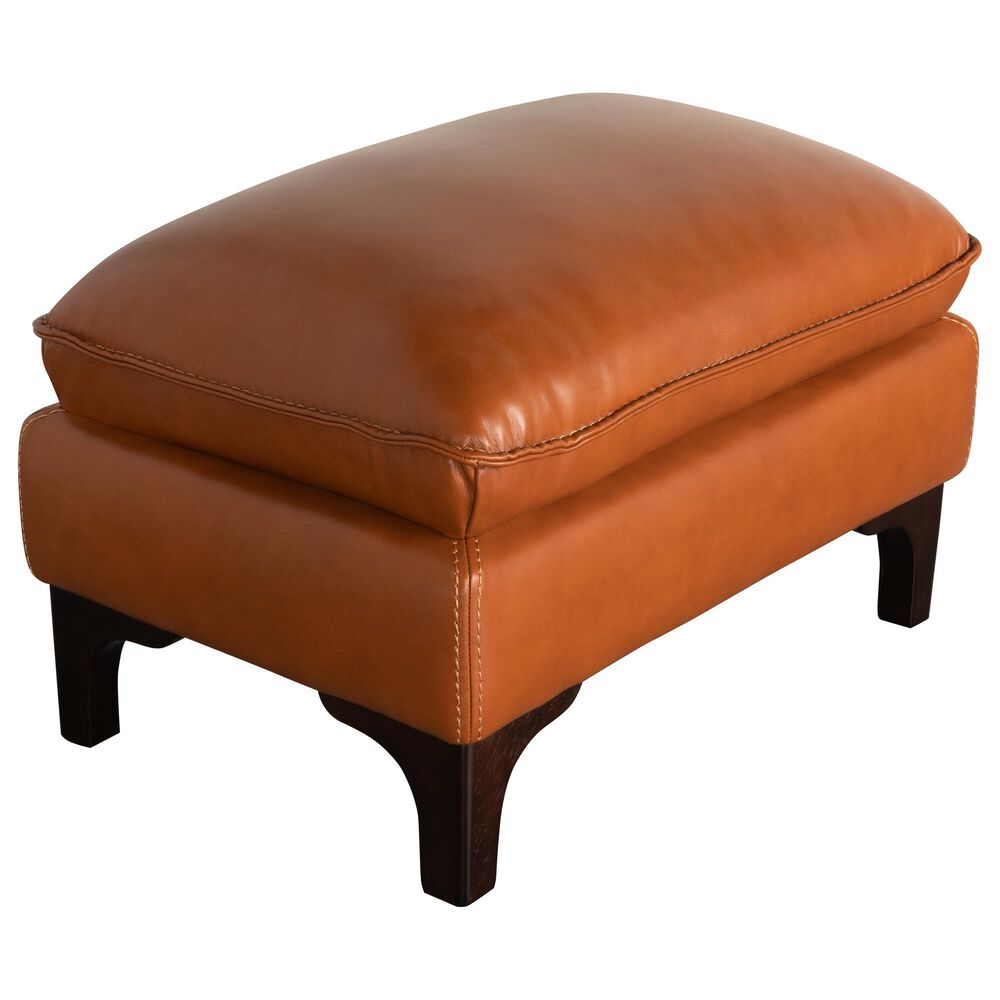 Sienna Designs Leather Ottoman in Everest Caramel, , large