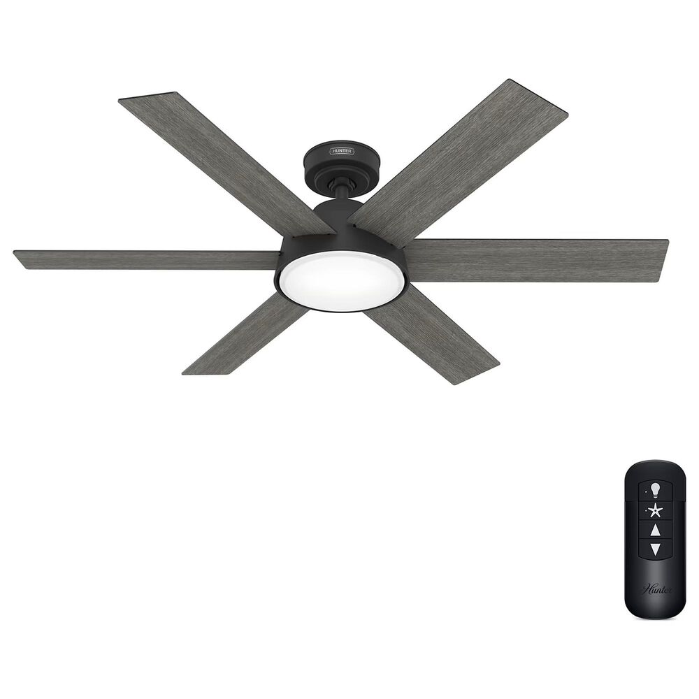 Hunter Donatella 52&quot; Ceiling Fan with LED Lights in Matte Black, , large