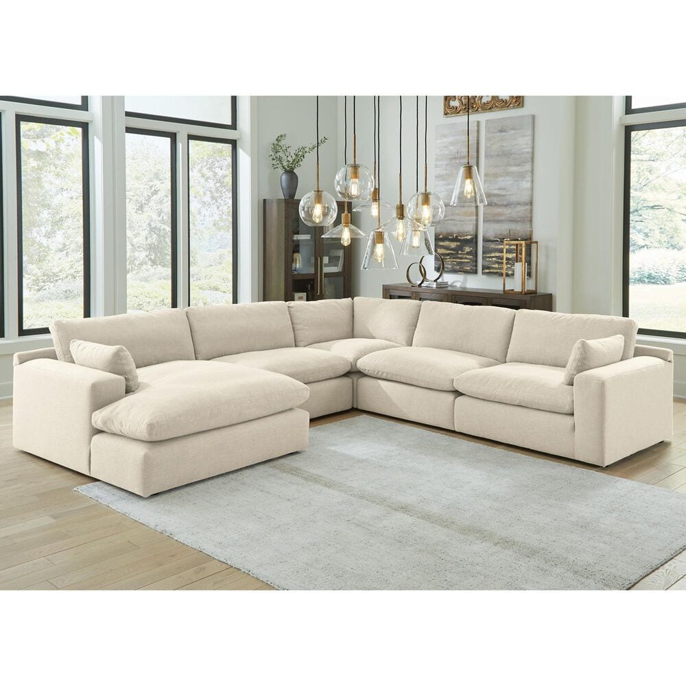 Ashley Elyza 5-Piece Left Facing Sectional with Chaise in Linen, , large