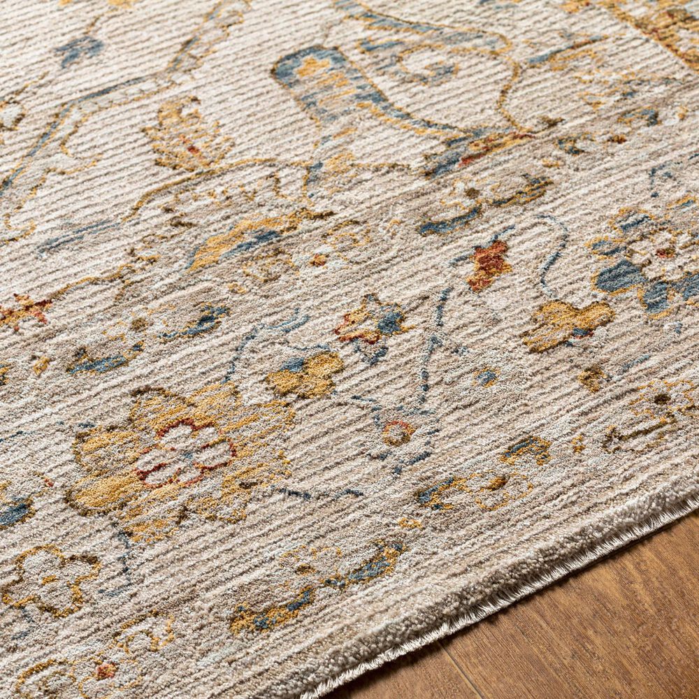 Surya Reina Light Gray, Medium Gray, Cream, Light Brown, Denim, Rust, Mustard and Olive 2'7" x 7'3" Runner, , large