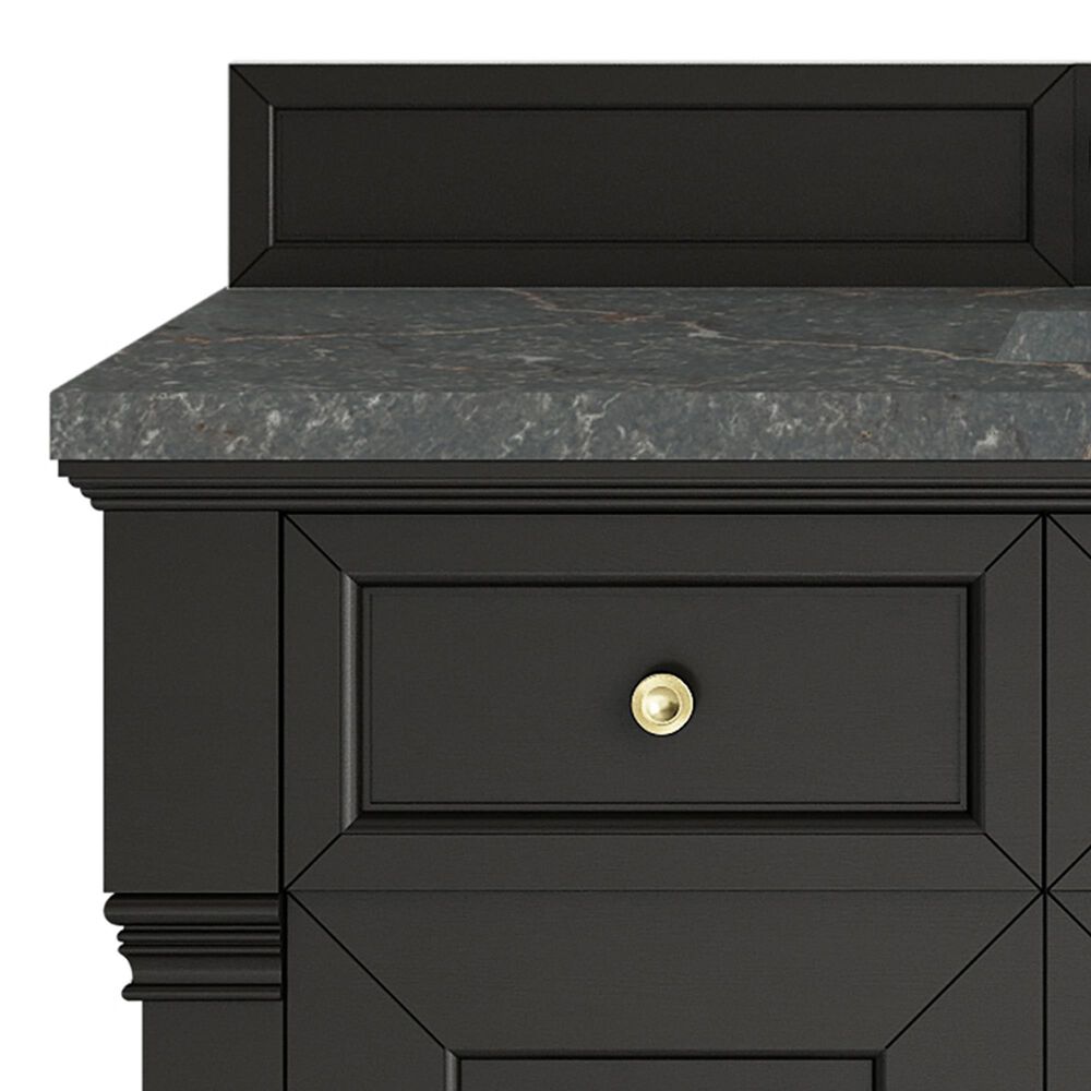 James Martin Vanities Brookfield 48" Single Bathroom Vanity in Black Onyx with 3 cm Parisien Bleu Silestone Top, Rectangle Sink and FreePower Wireless Charger, , large