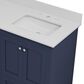 Lexora Home Dukes 60" Double Bathroom Vanity in Navy Blue with 2 cm White Cultured Marble Top and Rectangular Sinks, , large
