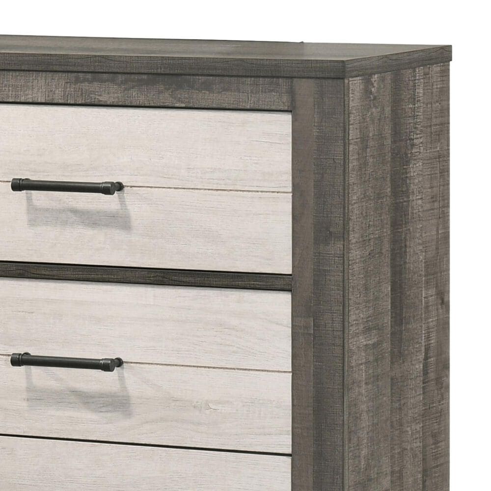 Crown Mark Rhett 5-Piece Queen Platform Bedroom Set in Gray and White, , large