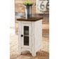 Ashley Wystfield Chairside Table in Vintage White and Warm Brown, , large