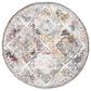 Safavieh Micro-Loop Oriental 5" Round Grey and Ivory Area Rug, , large
