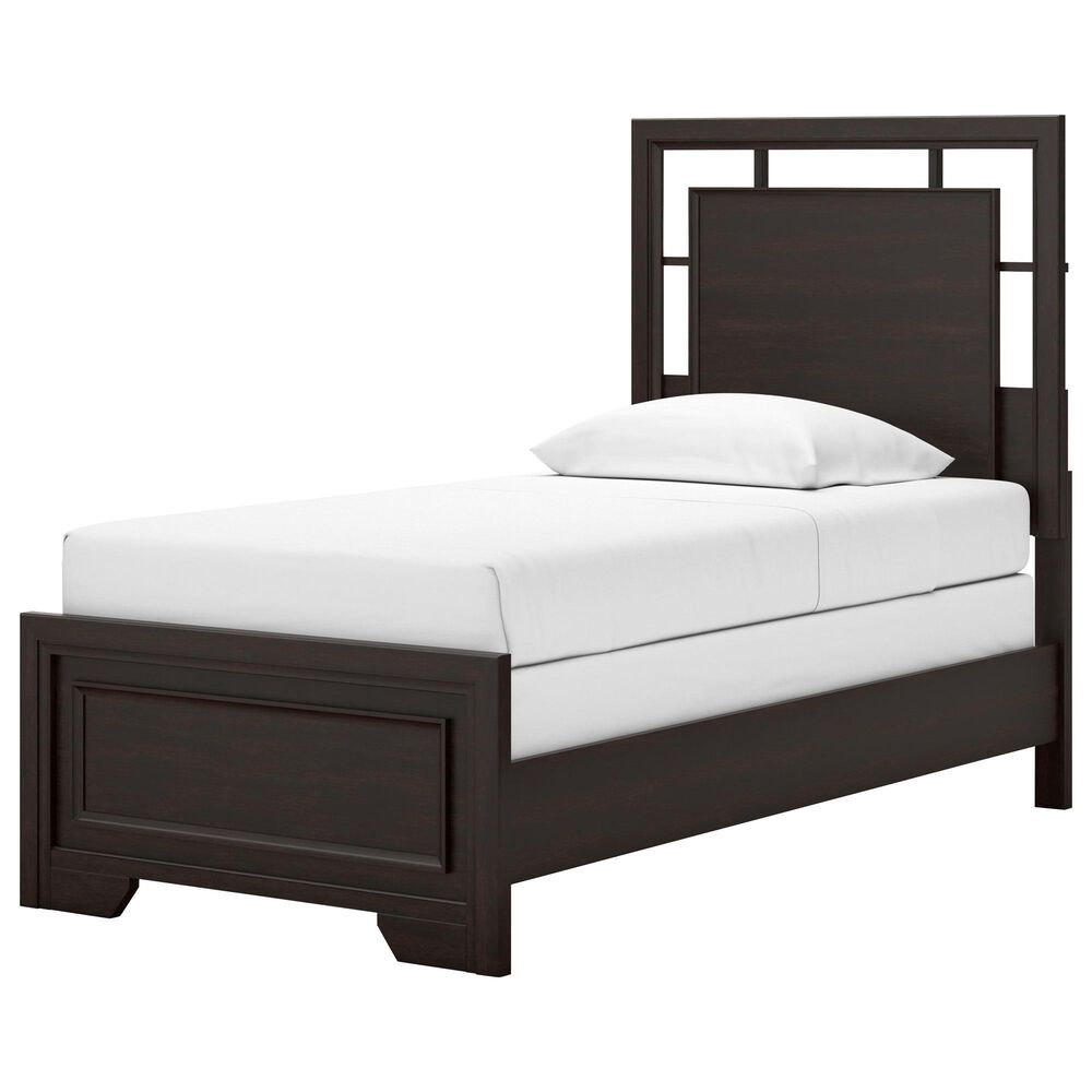 Ashley Covetown Twin Panel Bed in Dark Brown, , large
