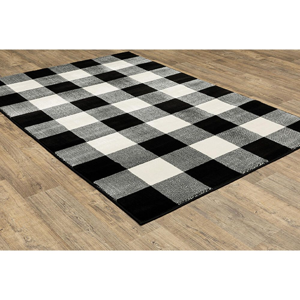 Oriental Weavers Georgia Geometric 678D0 7&#39;10&quot; x 10&#39;10&quot; Black and Ivory Area Rug, , large