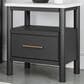 Ashley Cadmori 1-Drawer Nightstand in Matte Black and White, , large
