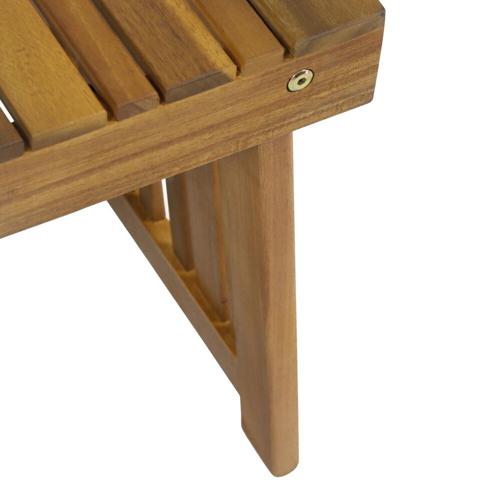 Hearth and Haven Kyoto Outdoor Folding Side Table with Slatted Top in Teak, , large