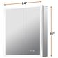 Lexora Home Mesa 24" x 28" LED Mirror Medicine Cabinet with Defogger in Aluminium, , large