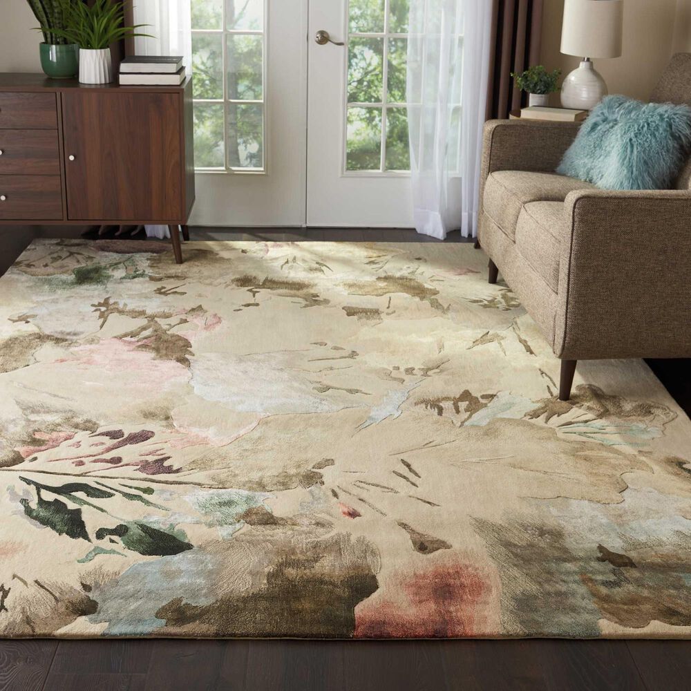 Nourison Prismatic PRS15 7&#39;9&quot; x 9&#39;9&quot; Beige and Multicolor Area Rug, , large