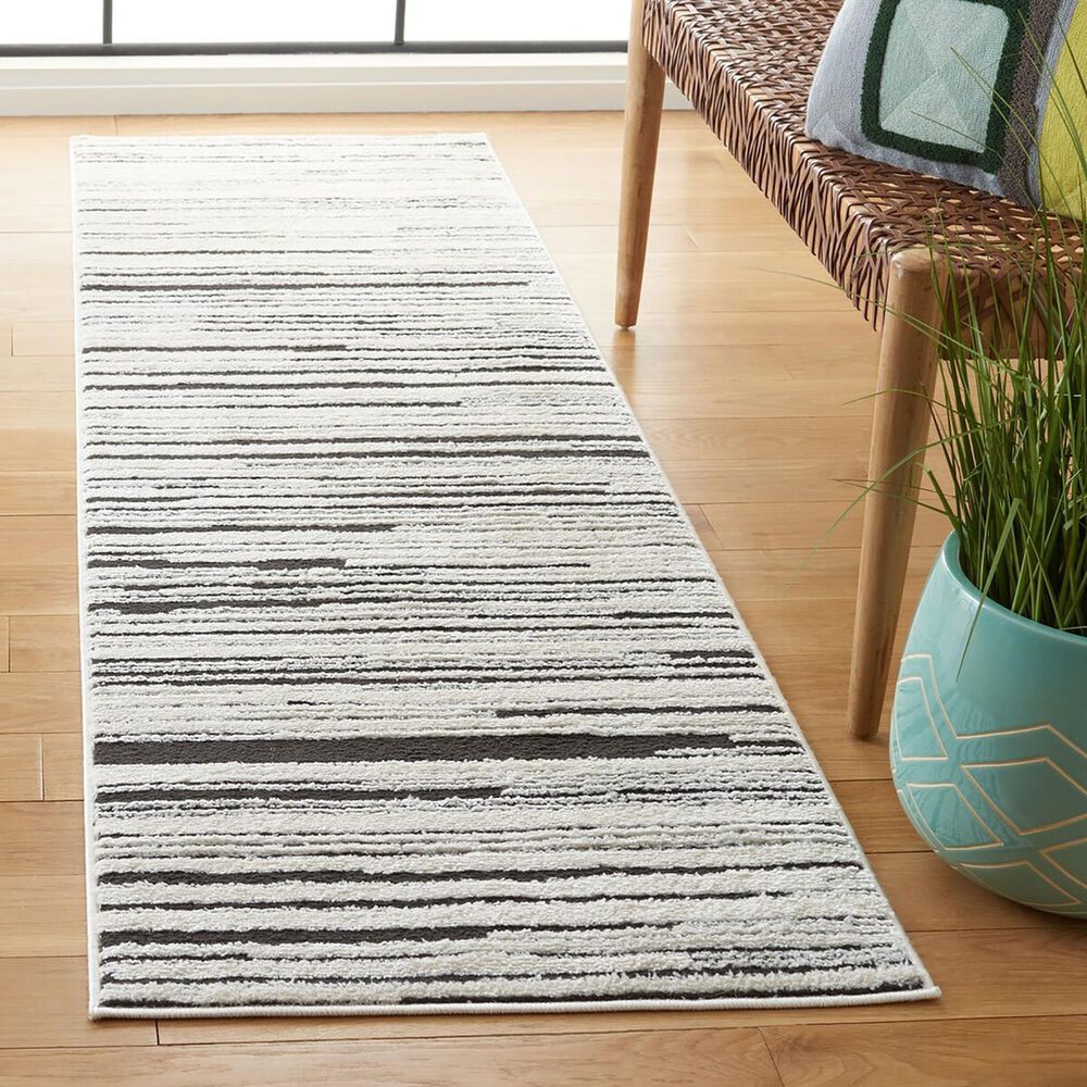 Safavieh Melody MEL116A 2&#39;2&quot; x 8&#39; Ivory and Black Runner, , large