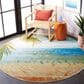 Safavieh Barbados Tropical Beach 6"6" Round Gold and Blue Indoor/Outdoor Area Rug, , large