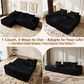 HOMLUX 2-Piece L-Shaped Sectional with Left Facing Chaise in Black, , large