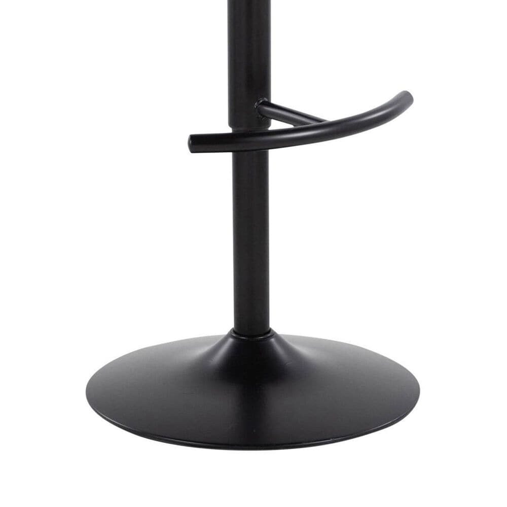 LumiSource Toriano Swivel Adjustable Bar Stool with Camel Faux Leather Upholstery in Black (Set of 2), , large