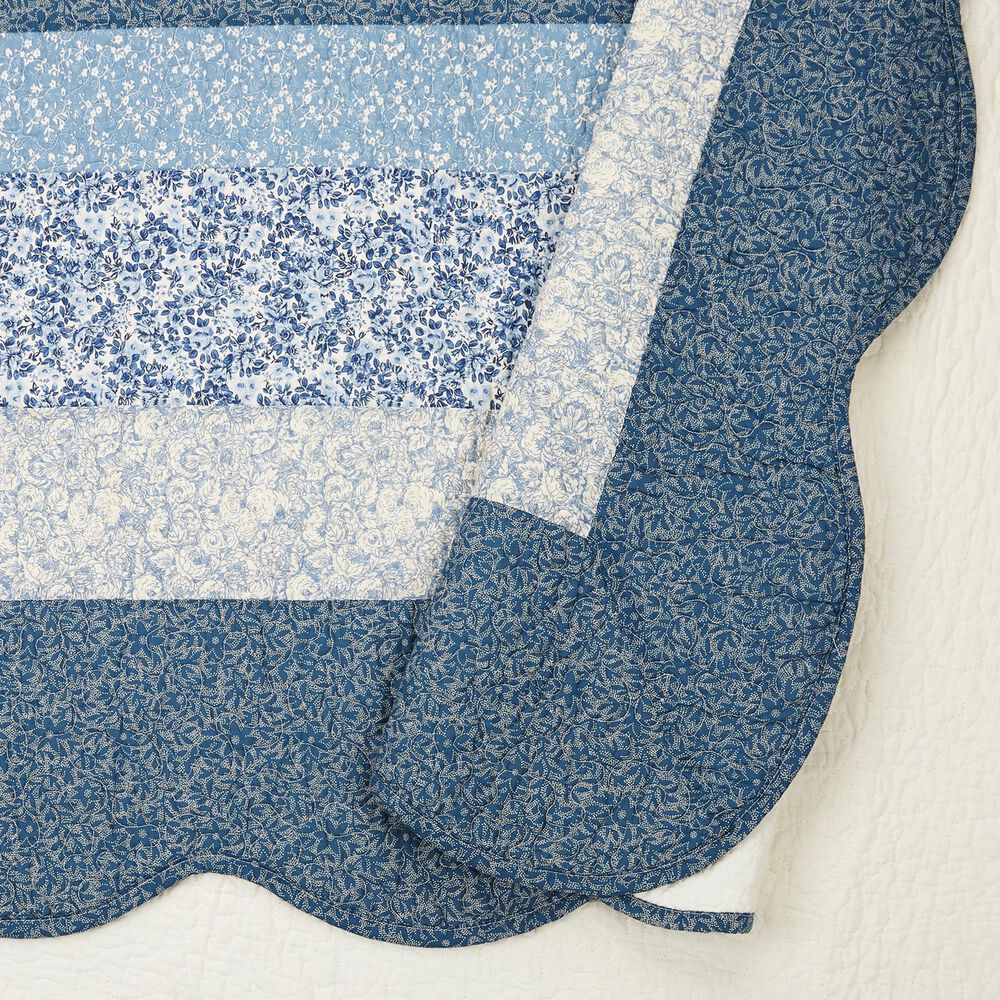 Peking Handicraft Charlotte King Bedspread in Blue, , large