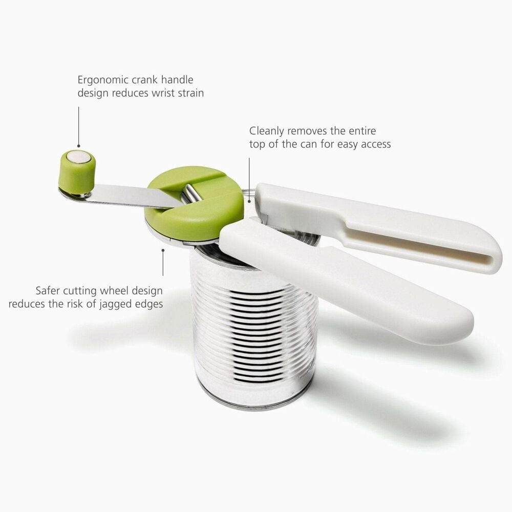 Joseph Joseph GoRound Easy-Open Can Opener in Green and White, , large