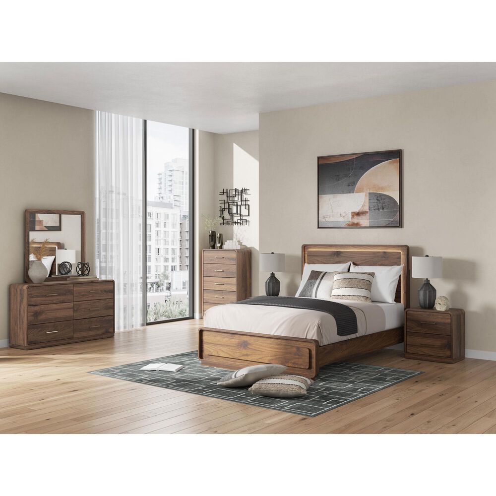 Ashley Fortlorn Bedroom Mirror in Walnut Brown, , large