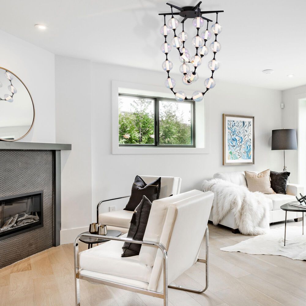 Golden Lighting Pearla 34" LED Pendant in Matte Black, , large