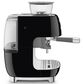 Smeg Espresso Manual Coffee Machine with Grinder in Black, , large