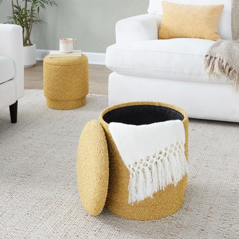 Lumisource Marla 2-Piece Upholstered Ottoman Set in Yellow, , large