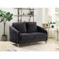 HOMLUX 55" Stationary Modern Loveseat with Diamond Stitching in Black Velvet, , large